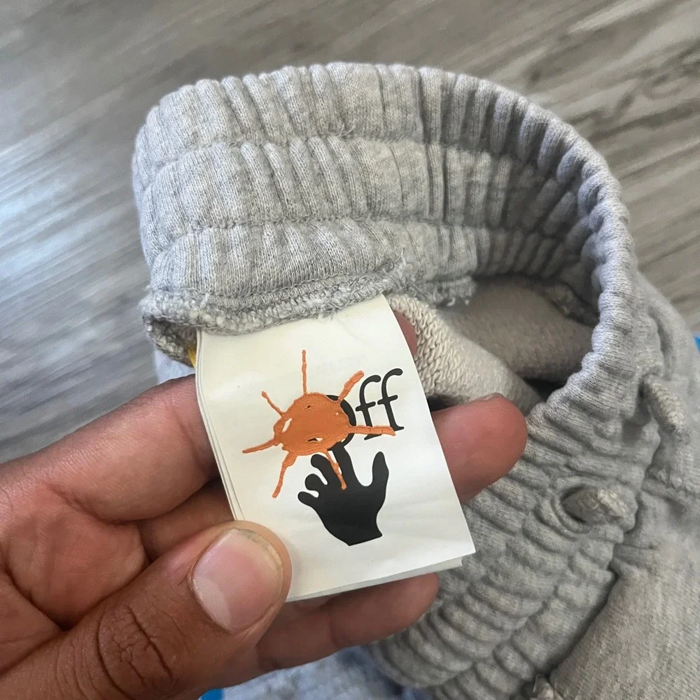 Off-White Kids Gray Blue Team 23 Sweat Shorts Size 4 OBCI008S24FLE001